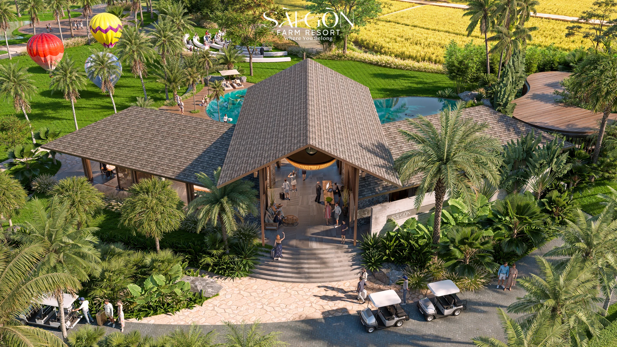 Bến thuyền Kayak và Clubhouse hồ bơi ven hồ