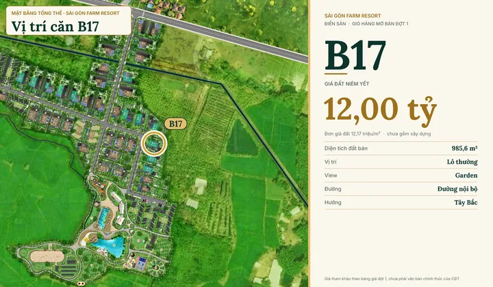 Bảng giá & Vị trí Lô B17