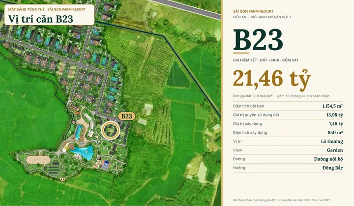 Bảng giá & Vị trí Lô B23