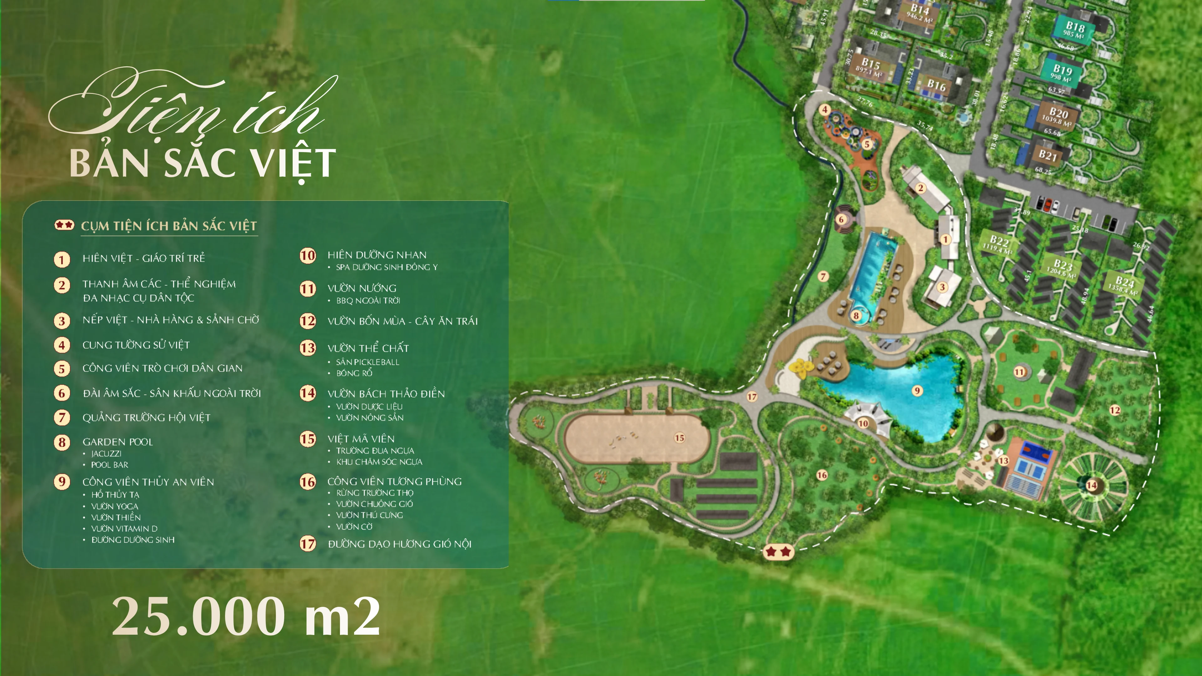 Sơ đồ Cụm Tiện Ích Bản Sắc Việt Saigon Farm Resort