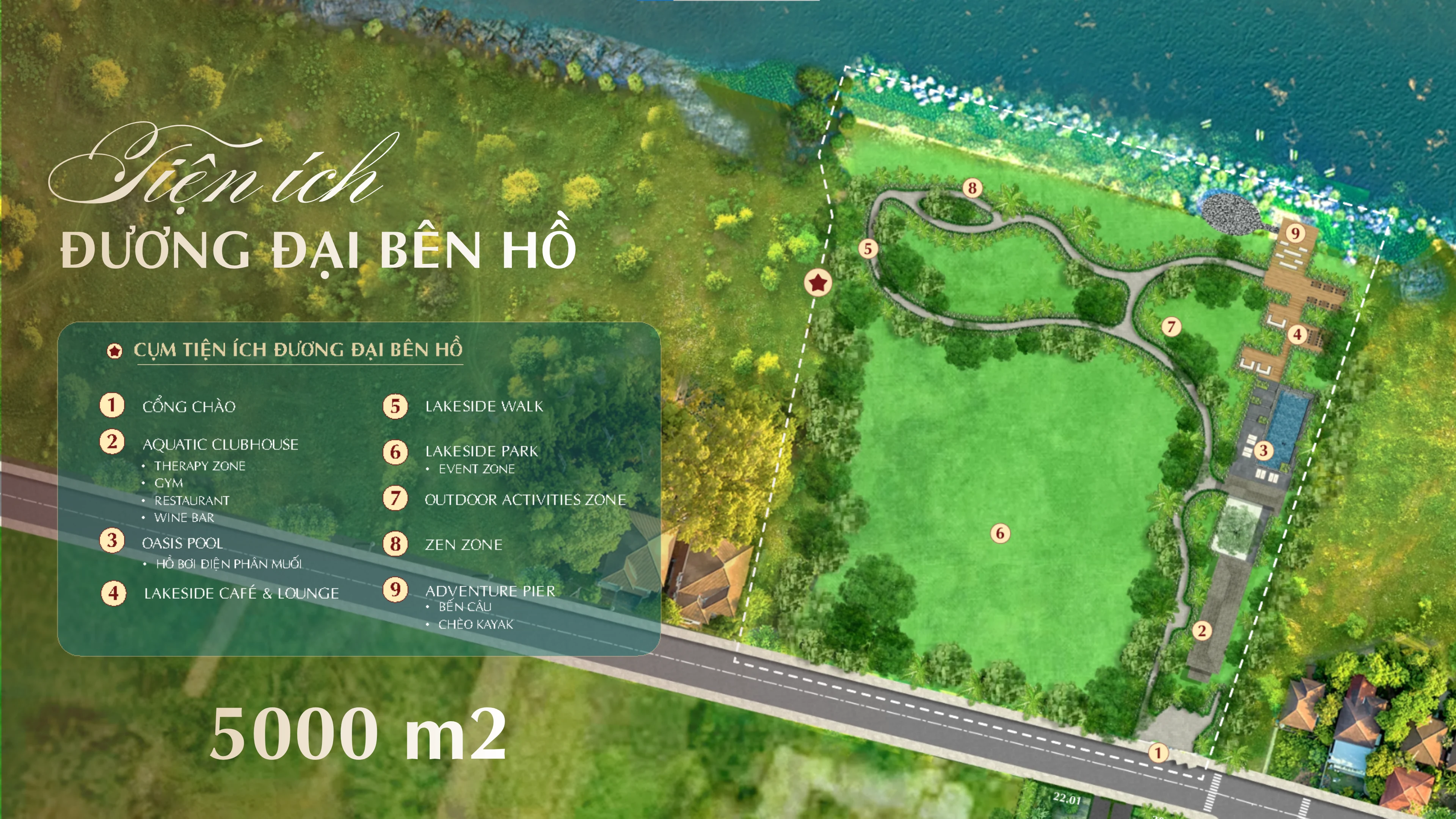 Sơ đồ Cụm Tiện Ích Đương Đại Bên Hồ Saigon Farm Resort